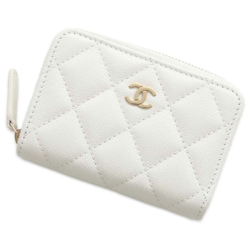 Chanel Classic Zip Coin Purse Coin Case Matelasse Caviar Skin Black